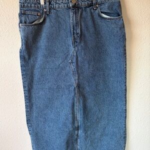 H&M Blue Denim Midi Skirt